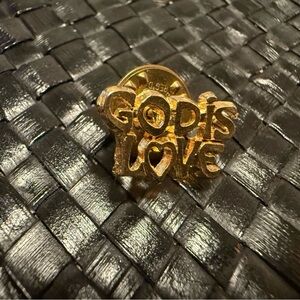 Vintage Gold 'God is Love' Pin